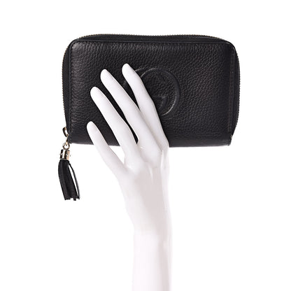 Gucci Pebbled Calfskin Medium Soho Zip Around Wallet Black 2 of 13