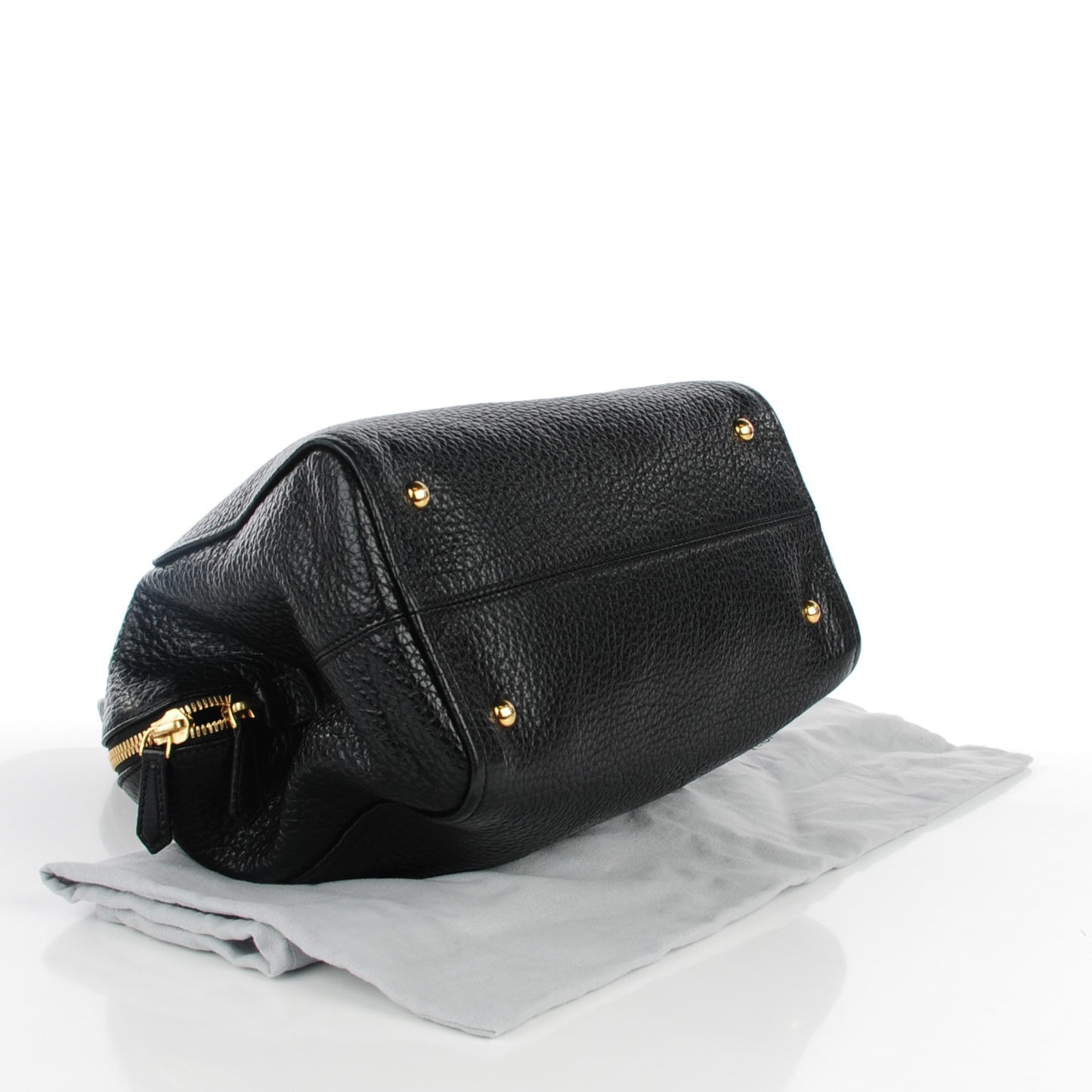Pebbled Calfskin Small Chameleon Tote Black