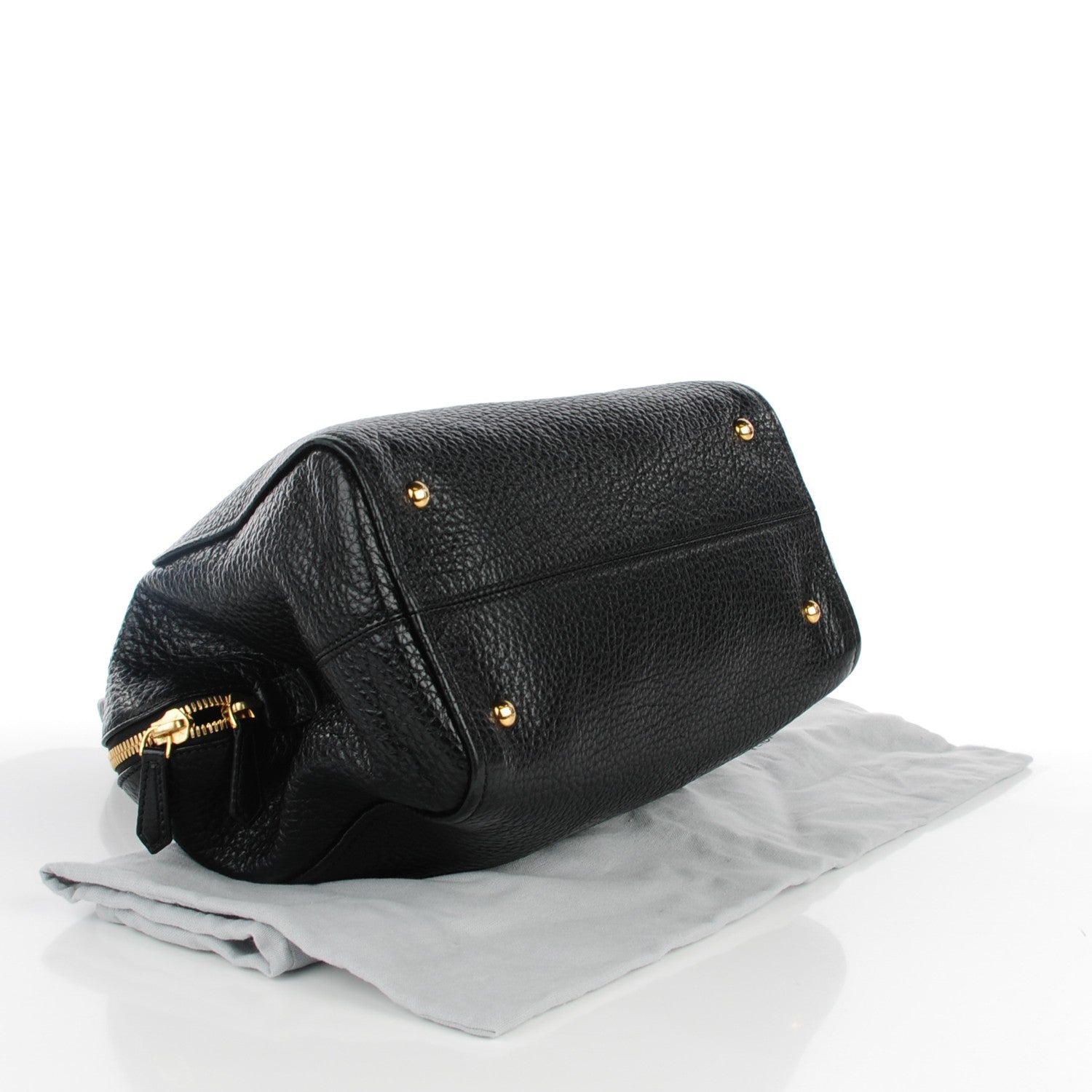 Fendi Pebbled Calfskin Small Chameleon Tote Black 4 of 7