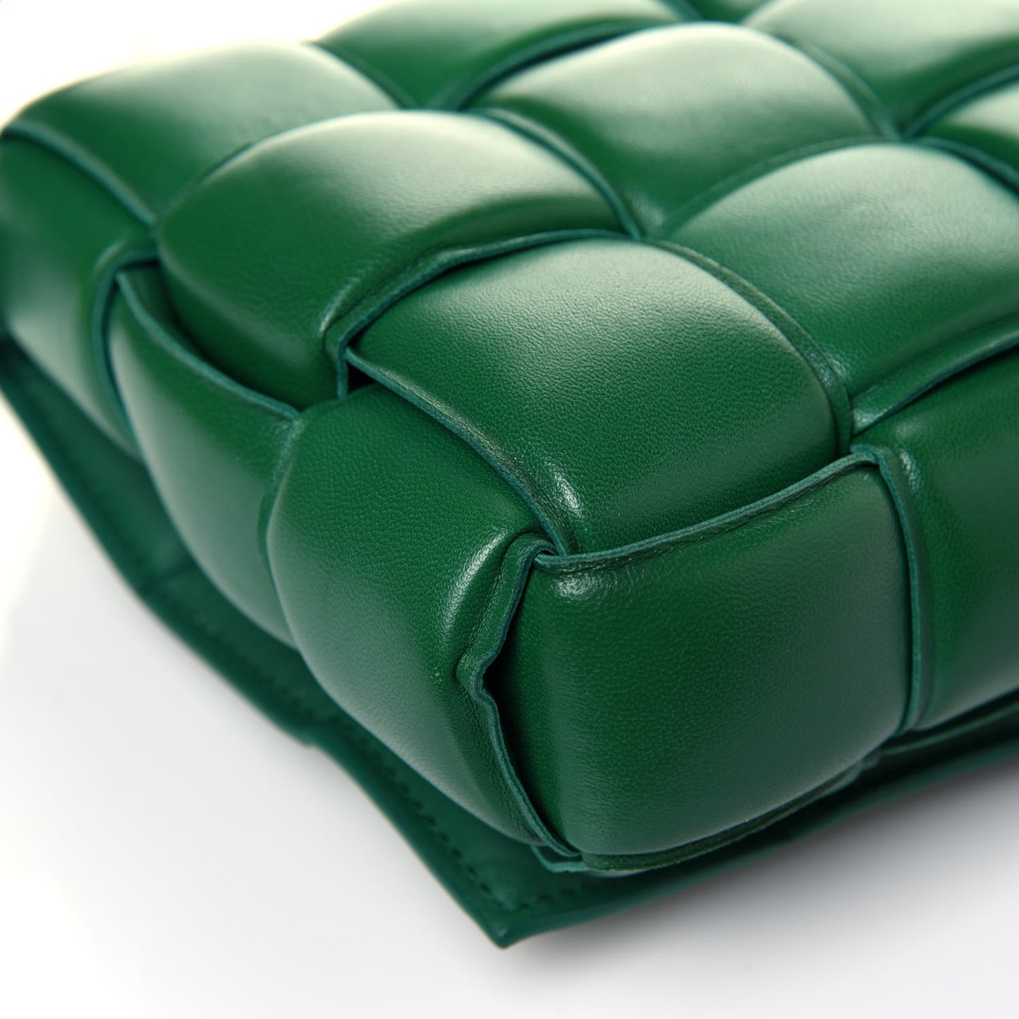 Nappa Maxi Intreccio Padded Cassette Crossbody Bag Racing Green