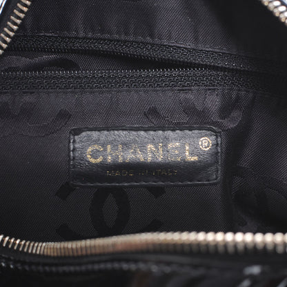 Chanel Patent Perforated Camellia Hobo Black 7 of 8