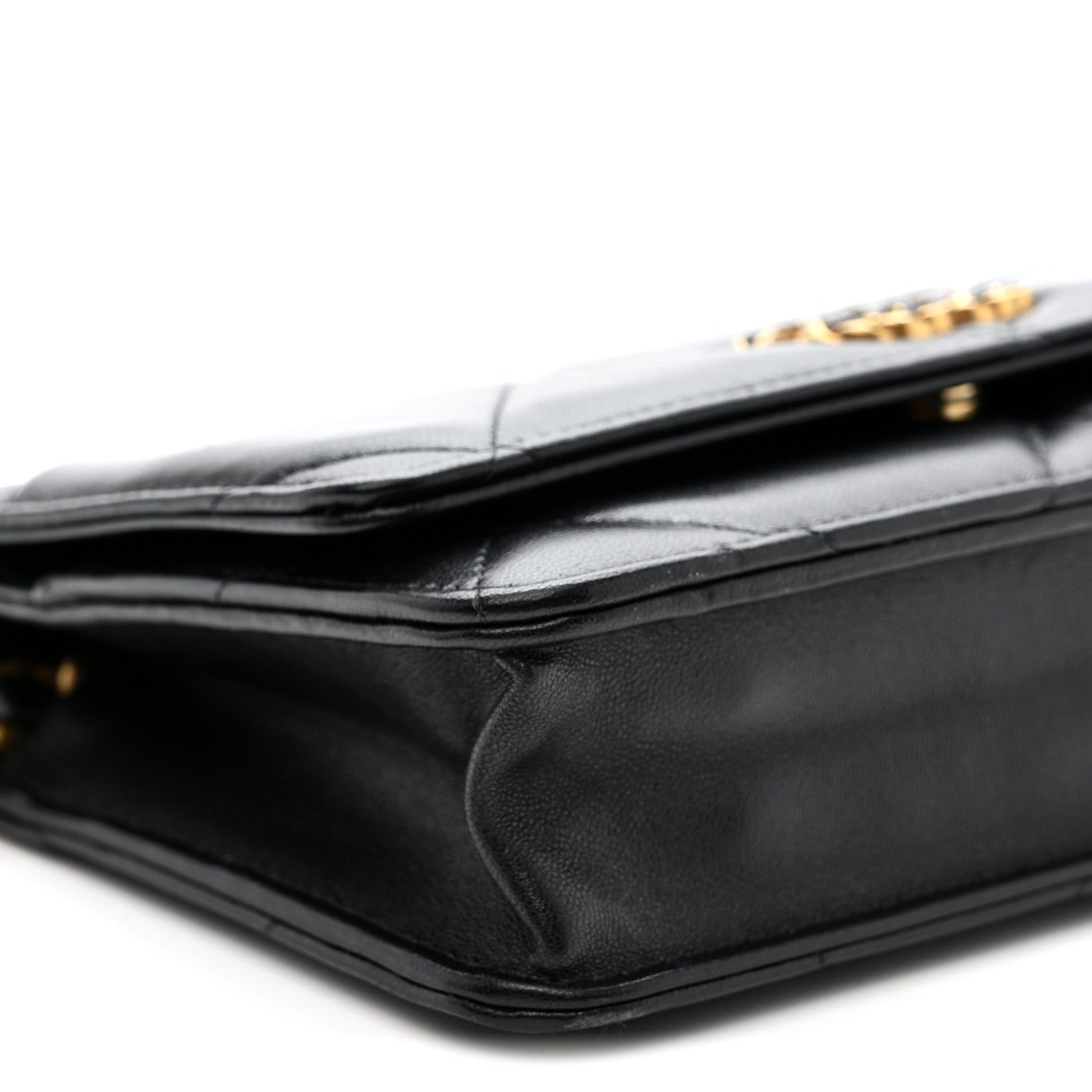 Chanel Lambskin Quilted Chanel 19 Wallet On Chain WOC Black 10 of 15