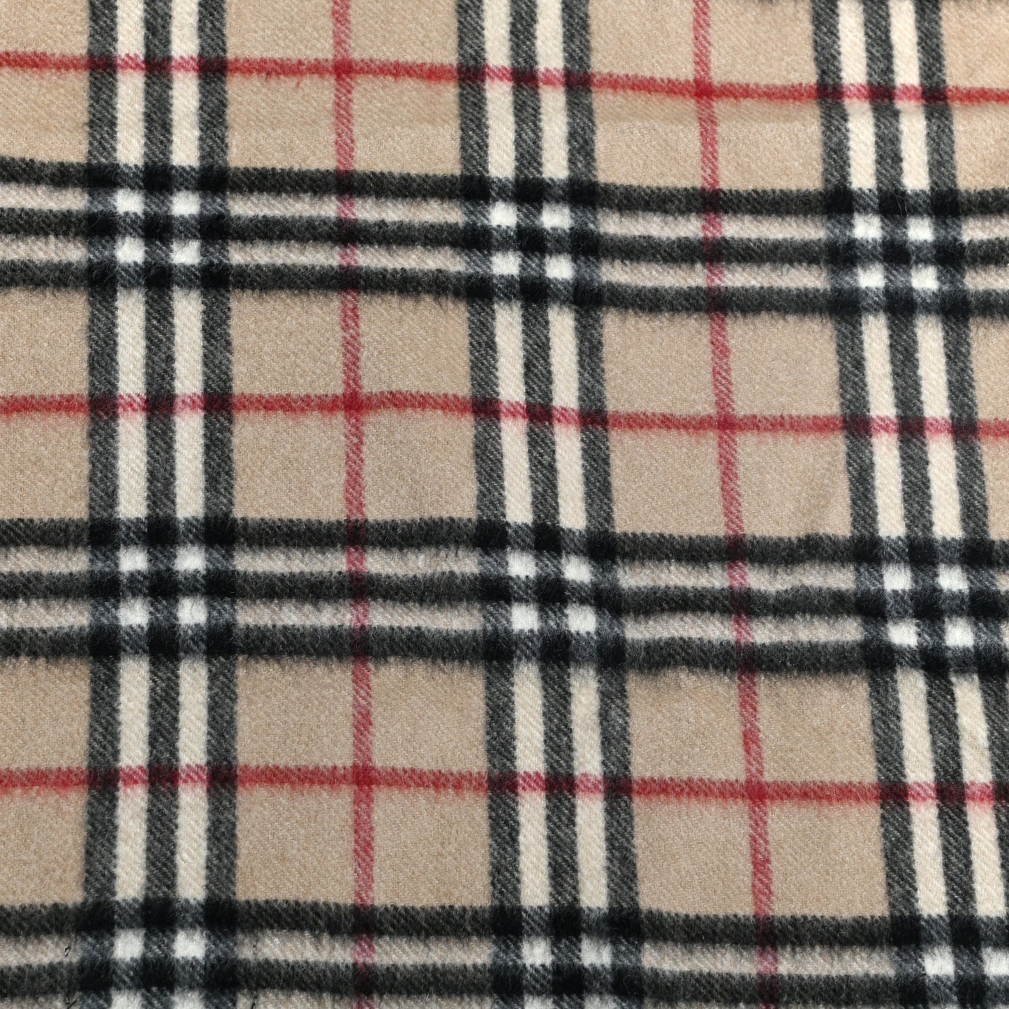 Cashmere Nova Check Fringe Scarf Camel