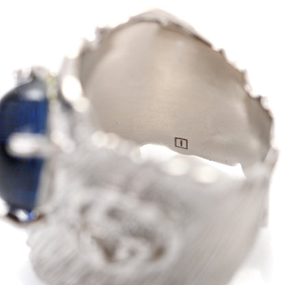 Gucci Metal Crystal GG Ring S Silver Blue 5 of 5