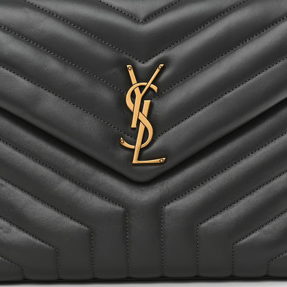 Saint Laurent Calfskin Y Quilted Monogram Medium Loulou Chain Satchel Storm 8 of 11