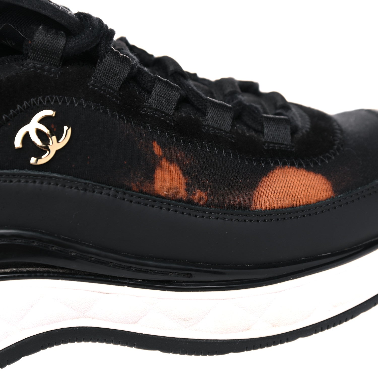 Chanel Velvet Calfskin Mixed Fibers CC Sneakers 39.5 Black 12 of 15