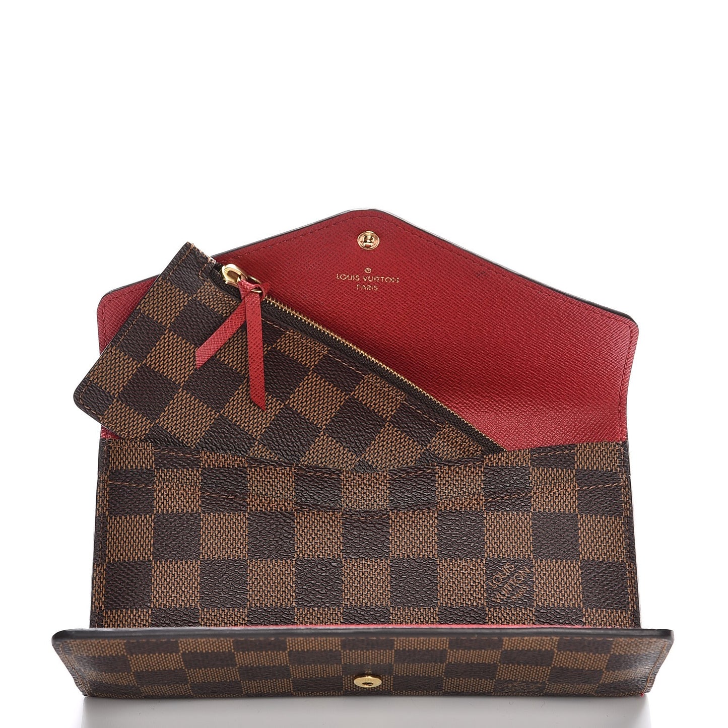 Damier Ebene Josephine Wallet Red