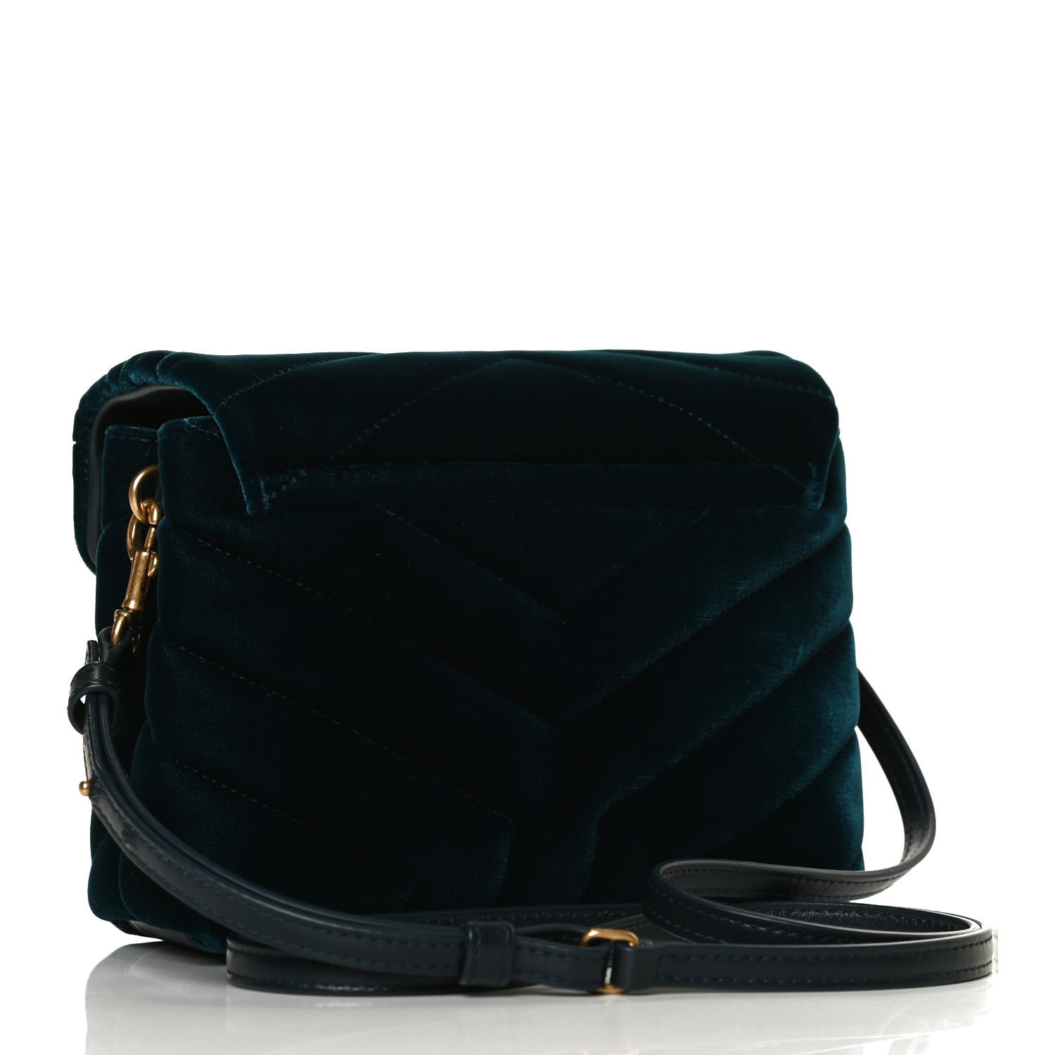 Saint Laurent Velvet Y Quilted Monogram Toy Loulou Crossbody Bag Dark Ottanio 4 of 31