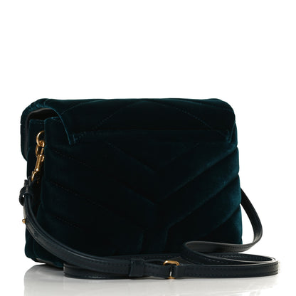 Saint Laurent Velvet Y Quilted Monogram Toy Loulou Crossbody Bag Dark Ottanio 4 of 31