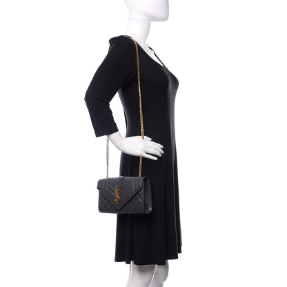 Saint Laurent Grain De Poudre Textured Mixed Matelasse Triquilt Small Monogram Satchel Dark Smoke 2 of 12