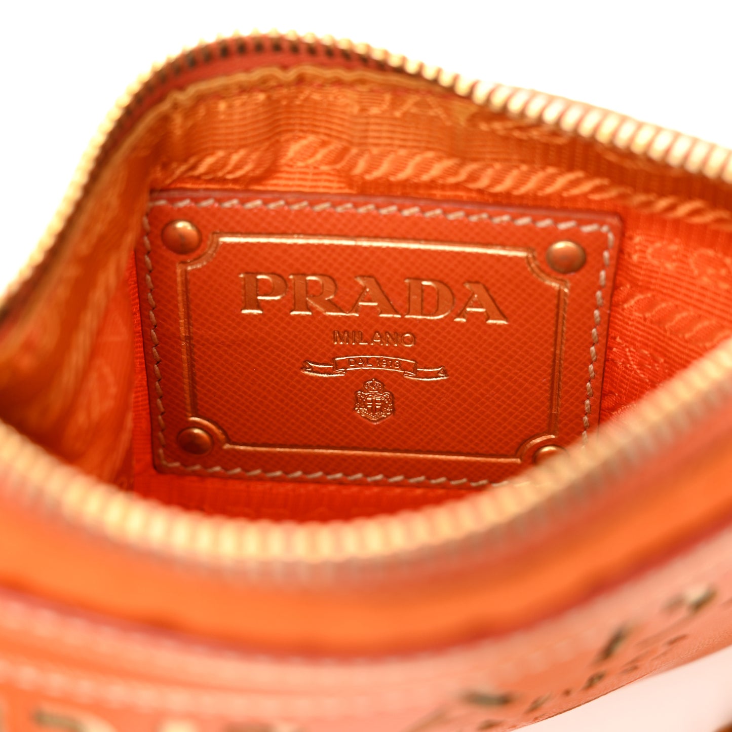 Tessuto Nylon Saffiano Logo Crossbody Bag Orange