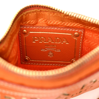 Prada Tessuto Nylon Saffiano Logo Crossbody Bag Orange 6 of 14