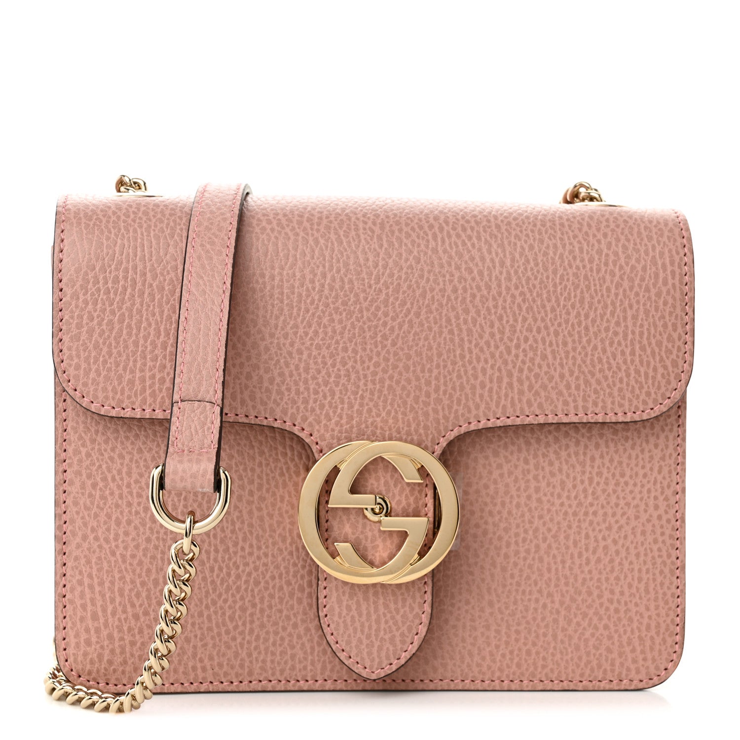 Gucci Dollar Calfskin Small Interlocking G Shoulder Bag Soft Pink 1 of 10