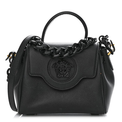 Versace Grained Calfskin Small La Medusa Top Handle Bag Black Lilac 1 of 13