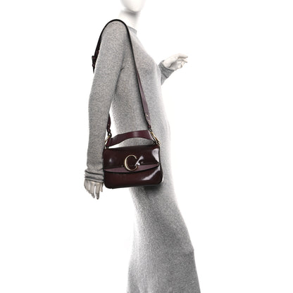 Chloe Spazzolato Sfumato Calfskin Small C Double Carry Burnt Brown 2 of 9