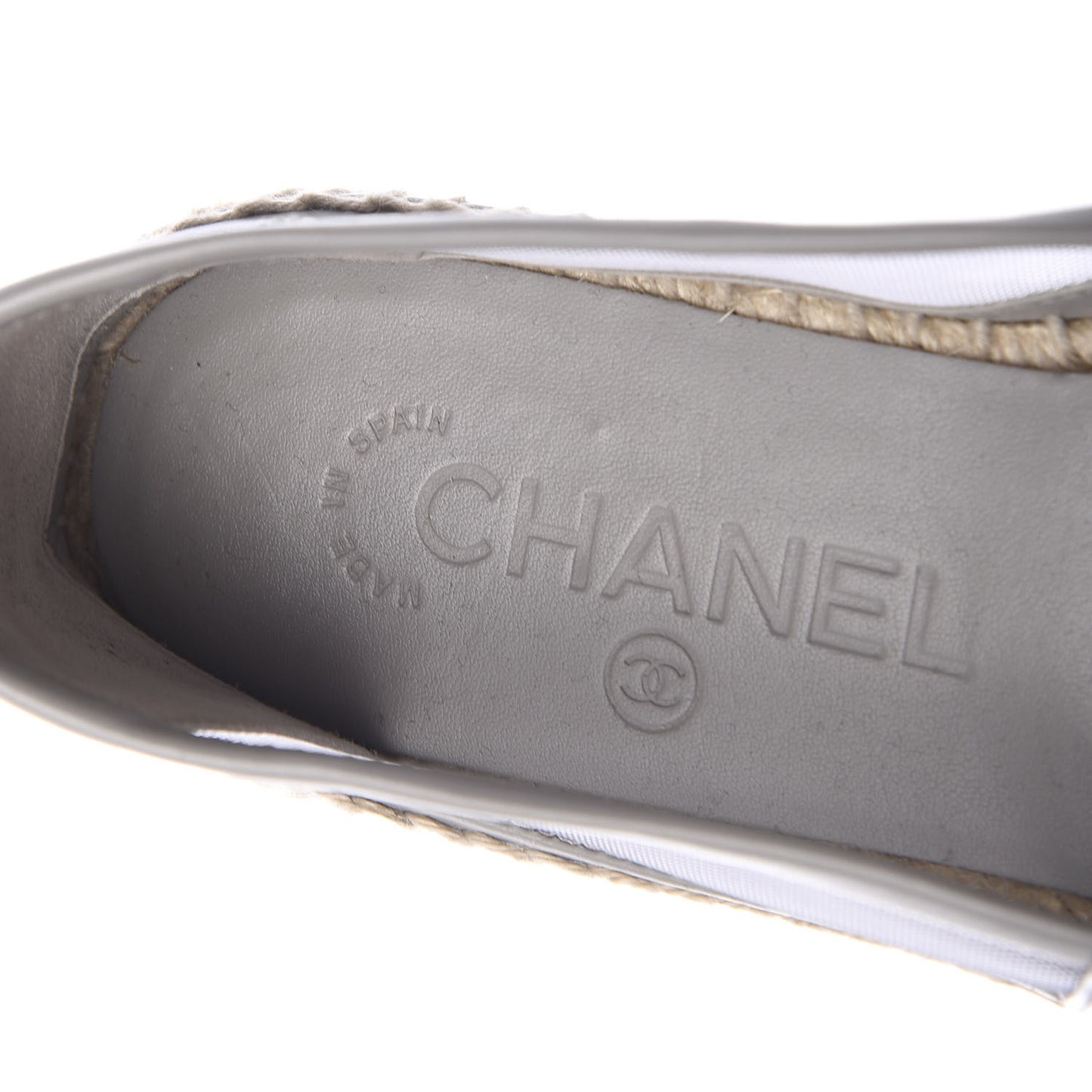Mesh Grosgrain CC Espadrilles 36 Grey