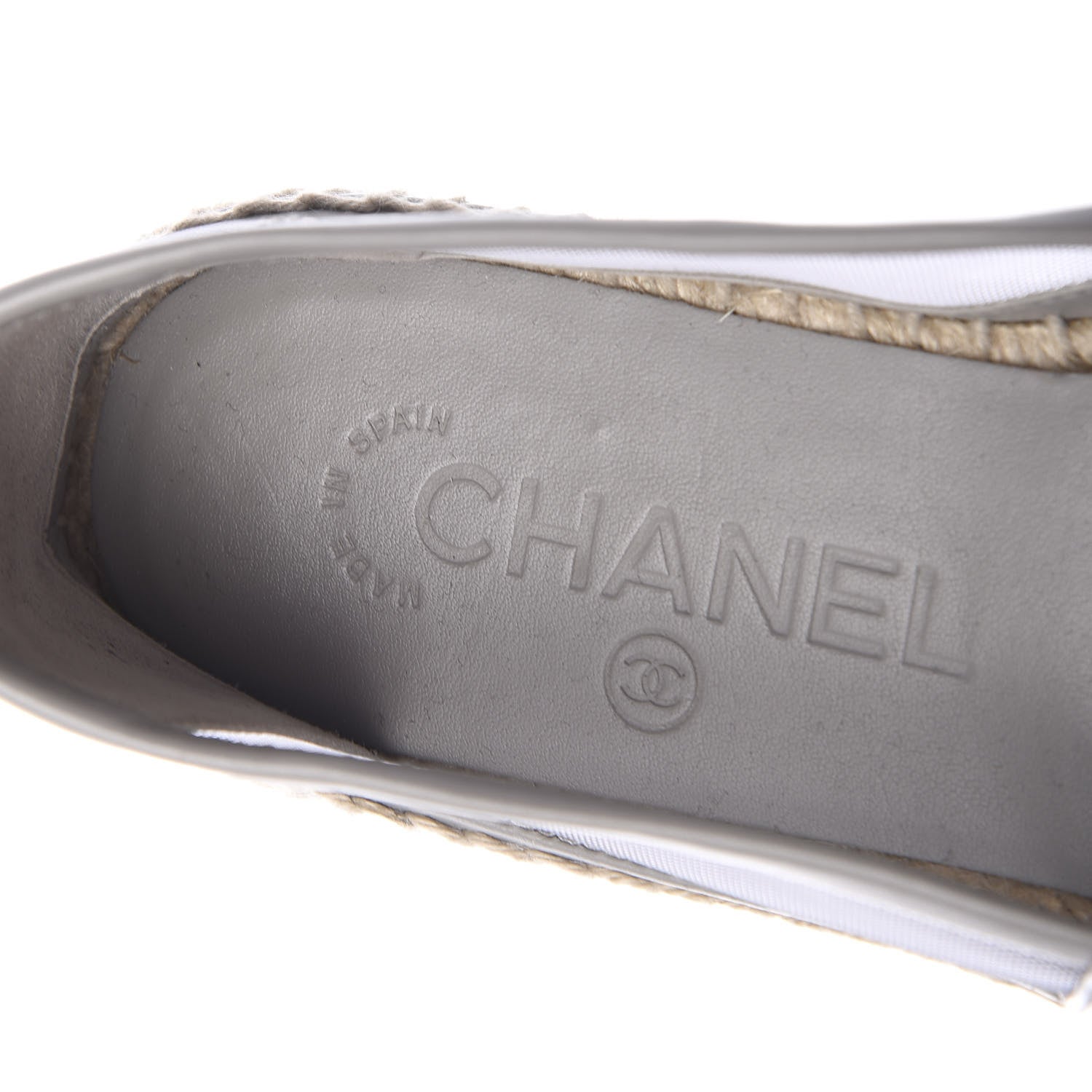 Chanel Mesh Grosgrain CC Espadrilles 36 Grey 9 of 12