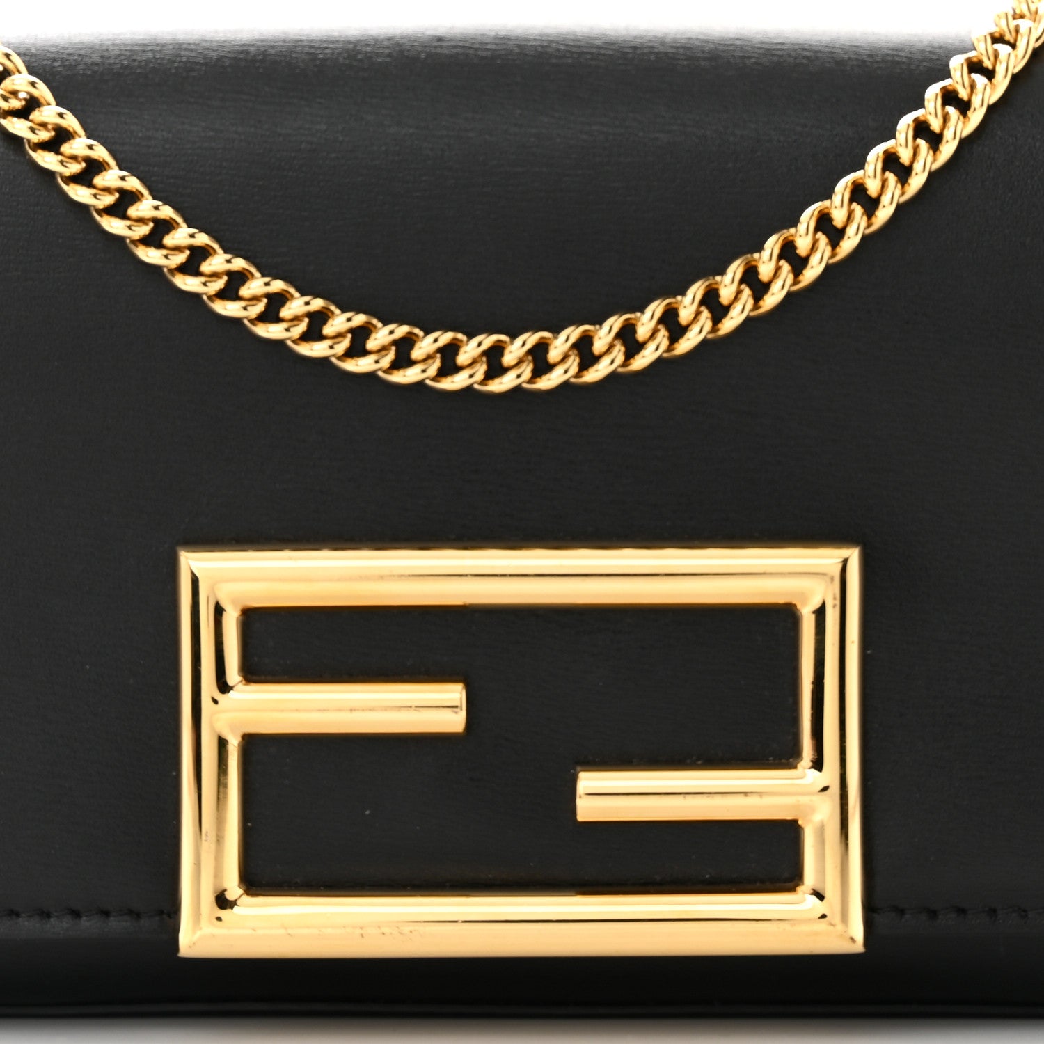 Fendi Vitello Palmellato Wallet on Chain with Pouches Black 9 of 11