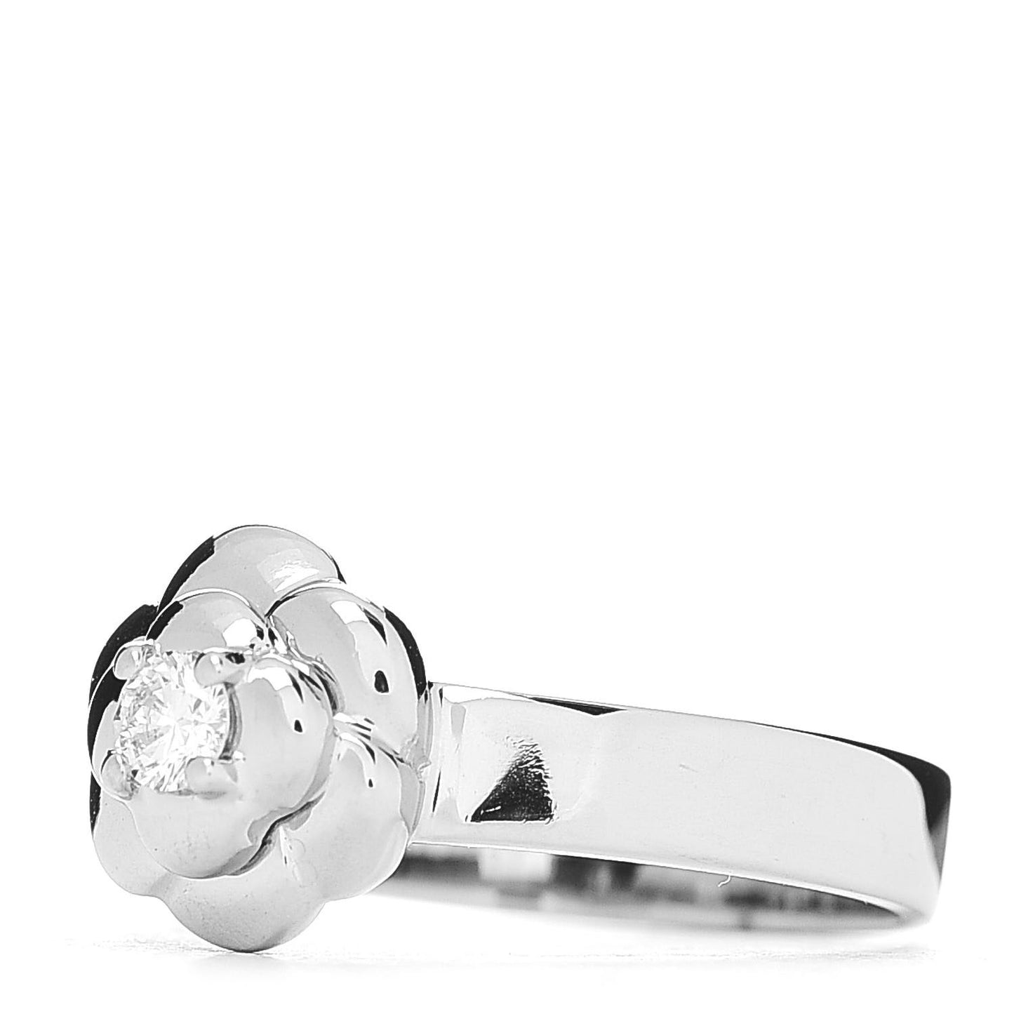 18K White Gold Diamond Camellia Ring 51 5.75