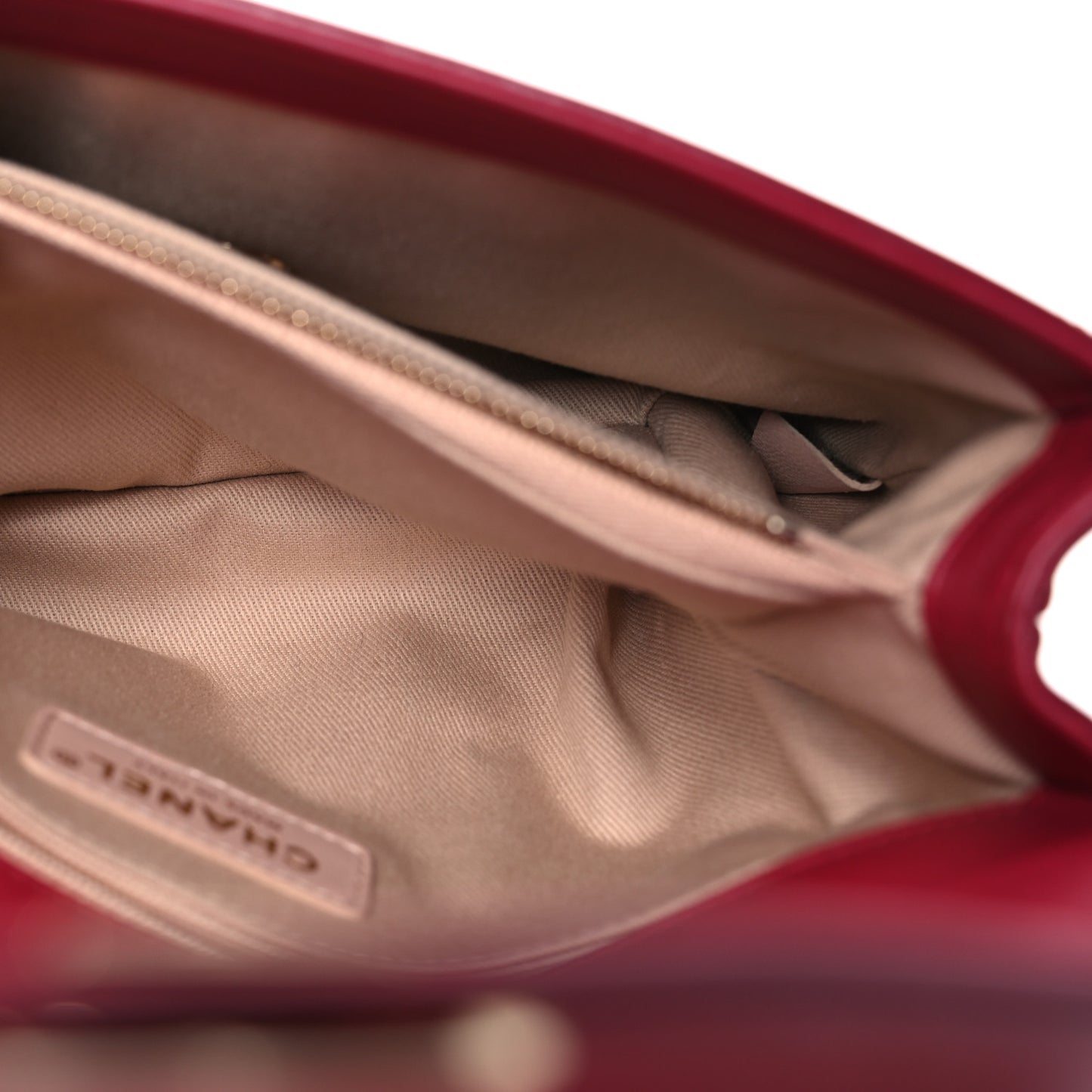 Calfskin Chevron Stitched Small Coco Flap Bag Red