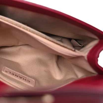Chanel Calfskin Chevron Stitched Small Coco Flap Bag Red 6 of 15