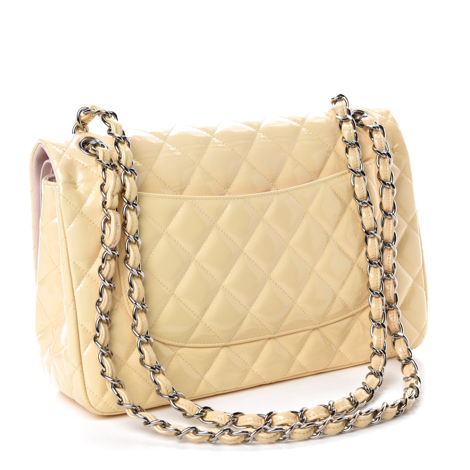 Chanel Patent Quilted Jumbo Double Flap Light Pink 3 of 13