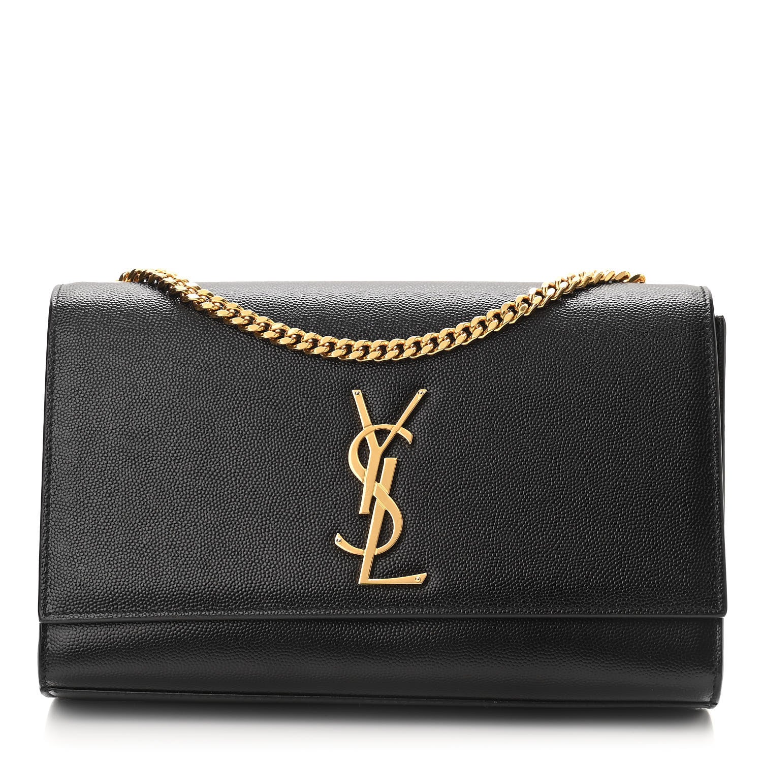 Saint Laurent Grain De Poudre Medium Classic Monogram Kate Satchel Black 1 of 8