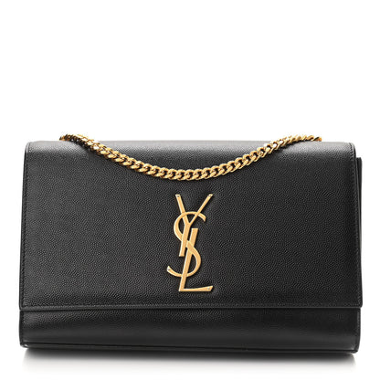 Saint Laurent Grain De Poudre Medium Classic Monogram Kate Satchel Black 1 of 8
