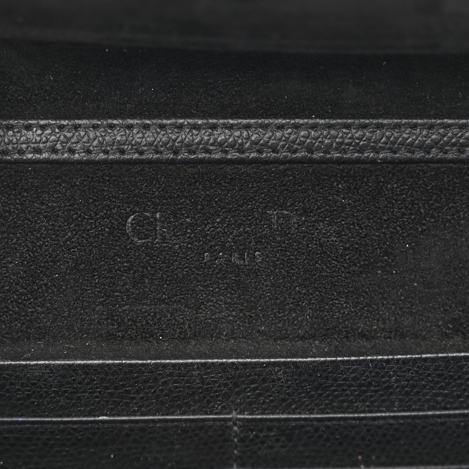 Christian Dior Grained Calfskin Saddle Chain Wallet Pouch Black 6 of 19