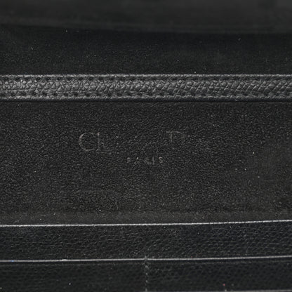 Christian Dior Grained Calfskin Saddle Chain Wallet Pouch Black 6 of 19