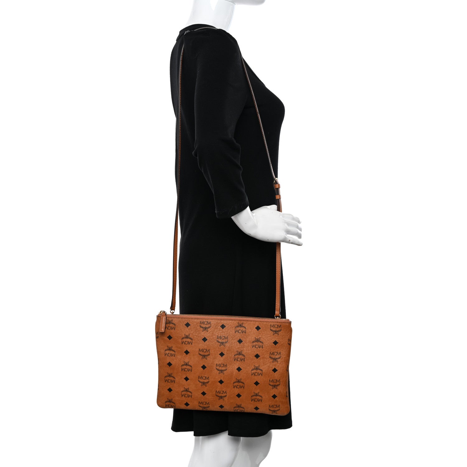 MCM Visetos Original Medium Pouch Cognac 2 of 11