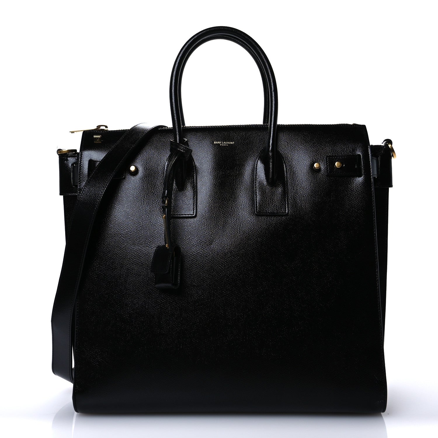 Saint Laurent Patent Grain De Poudre  Sac De Jour Souple North South Tote Black 1 of 14