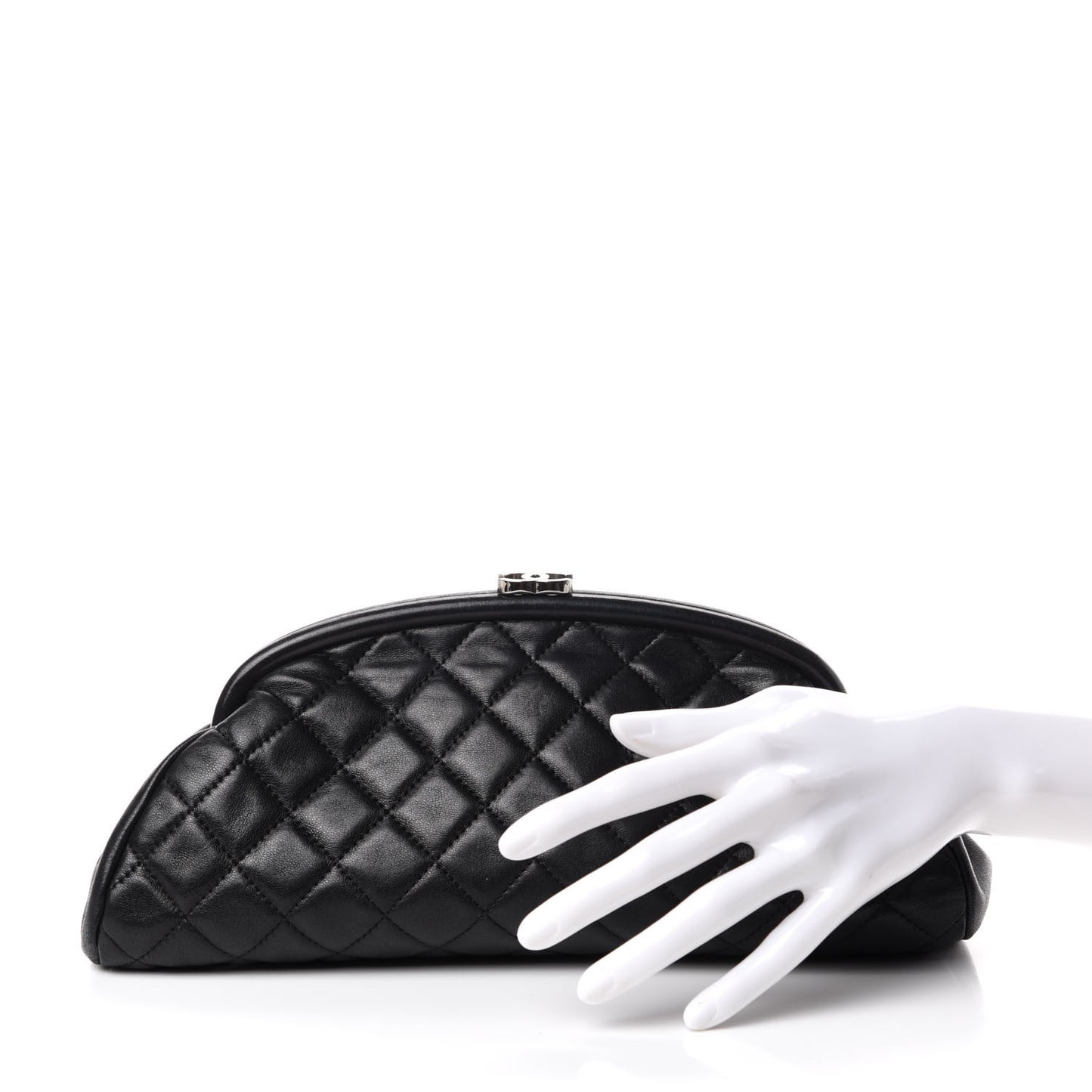 Lambskin Quilted Timeless Clutch Black