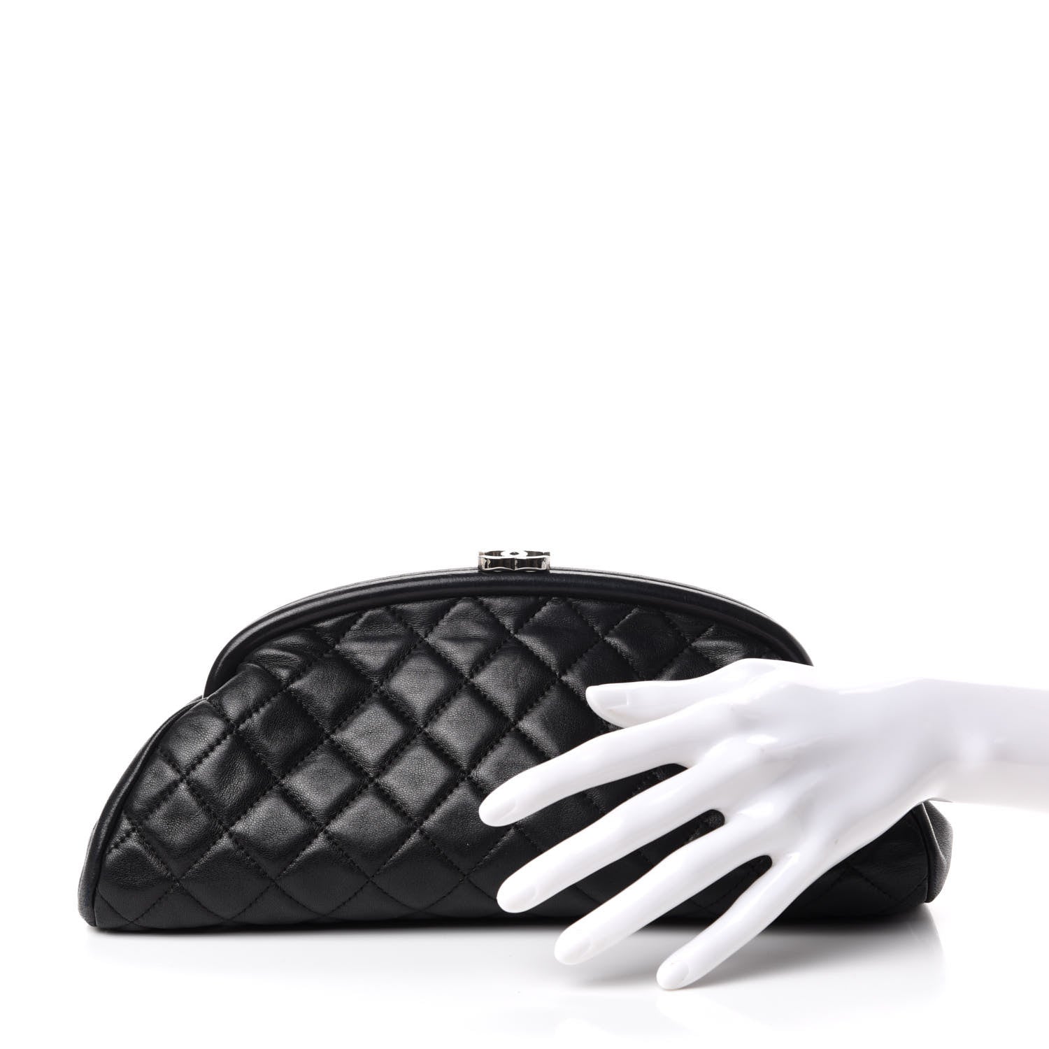 Chanel Lambskin Quilted Timeless Clutch Black 2 of 8