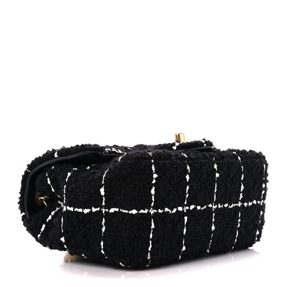 Chanel Tweed Quilted Mini Square Pearl Crush Flap Black 4 of 12