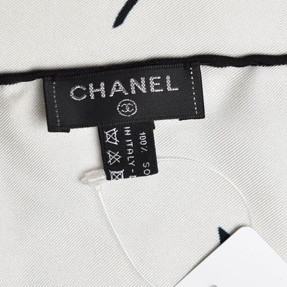 Chanel Silk CC Square Scarf Light Grey 3 of 4