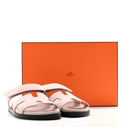 Hermes Suede Goatskin Womens Chypre Sandals 36 Rose Porcelaine 10 of 10