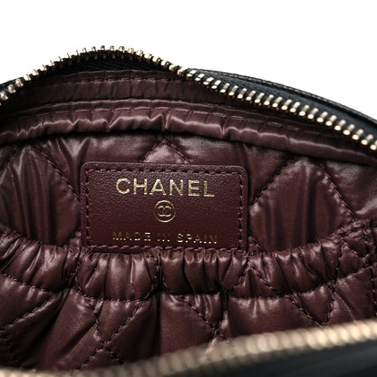 Chanel Caviar Quilted Small Curvy Pouch Cosmetic Case Black 6 of 10