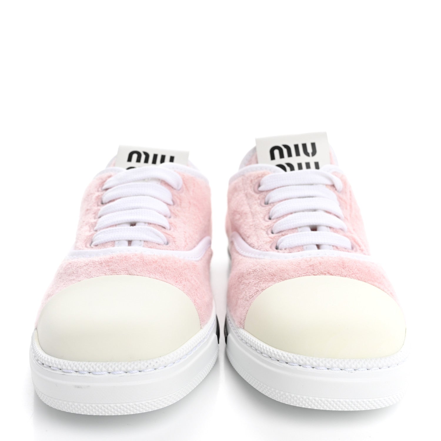 Miu Miu Terry Cloth Low Top Sneakers 37.5 Alabastro 3 of 10