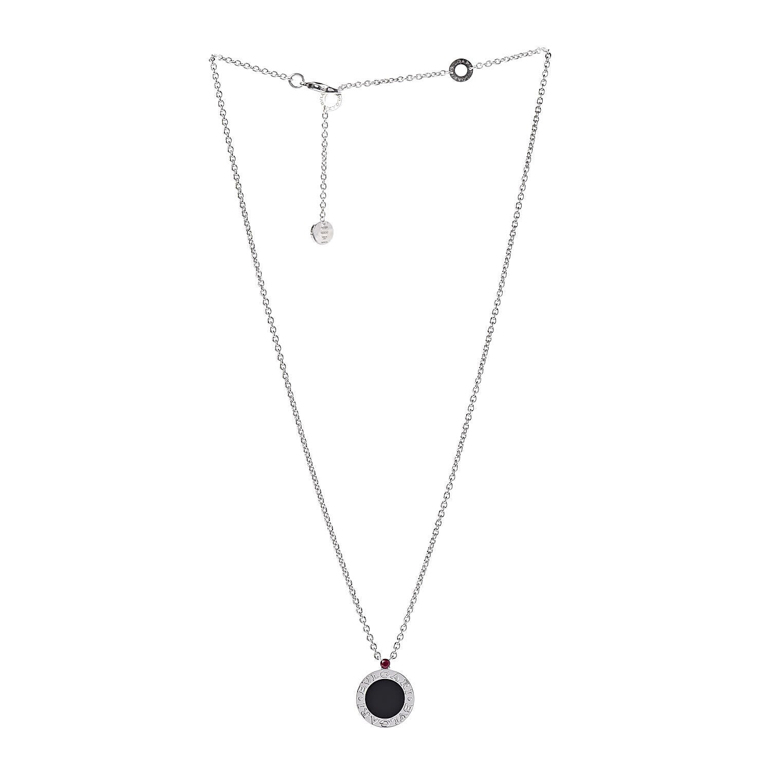 Bulgari Sterling Silver Black Onyx Ruby Save The Children Anniversary Pendant Necklace 3 of 5