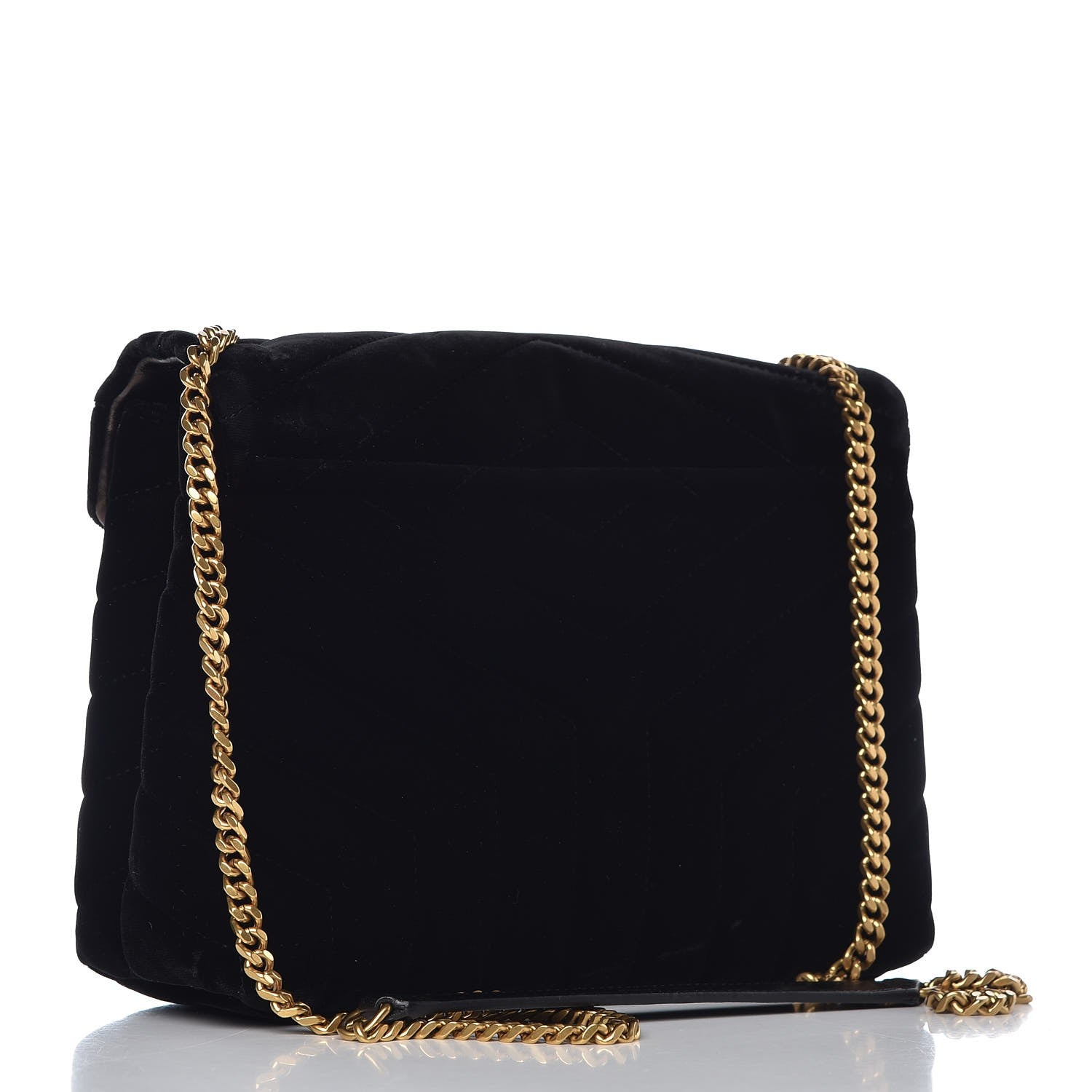 Saint Laurent Velvet Y Quilted Monogram Small Loulou Chain Satchel Black 3 of 8