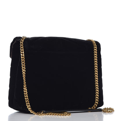 Saint Laurent Velvet Y Quilted Monogram Small Loulou Chain Satchel Black 3 of 8