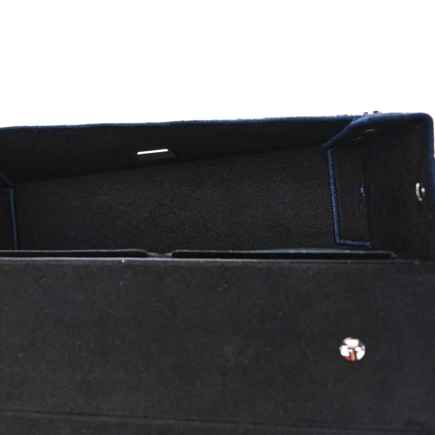 Fabric Jacquard Reactive Jean Denim Vitello Cover FF Baguette Soft Trunk Blue Black