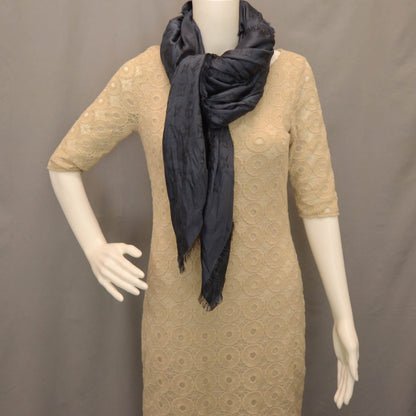 Louis Vuitton Silk Wool Monogram Voile Shawl Anthracite 4 of 5