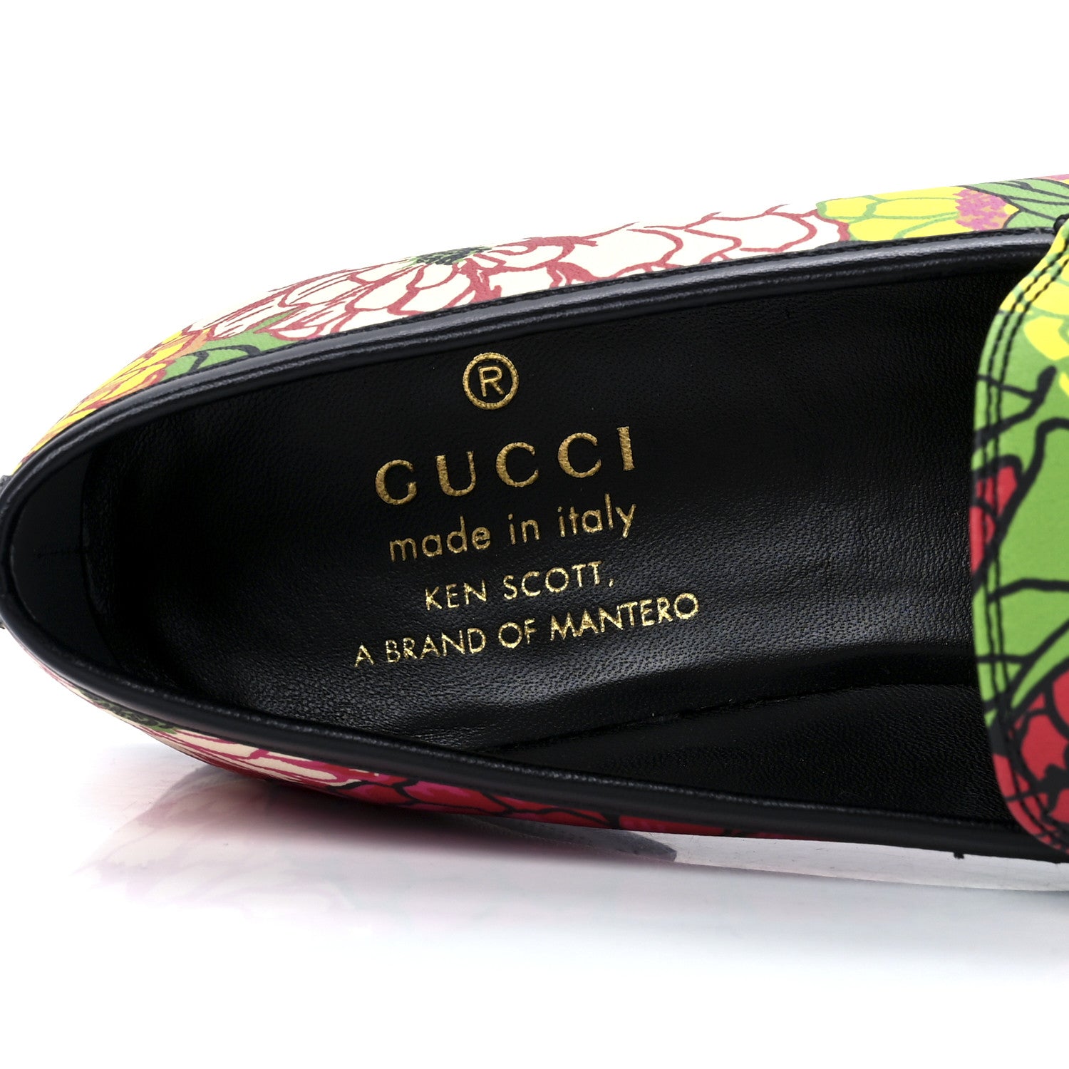 Gucci X KEN SCOTT Canvas Infinity Pomponica Womens Jordaan Loafers 35.5 Pink Green Black 7 of 9