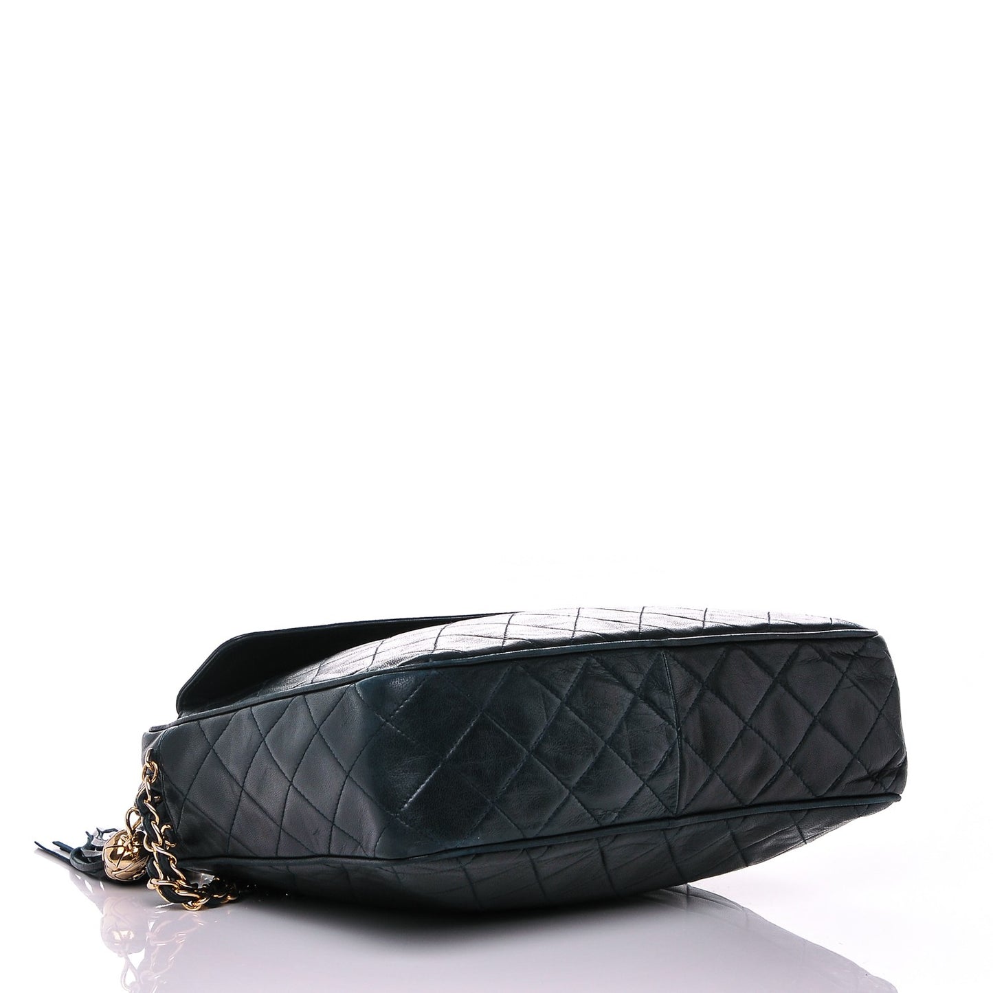Lambskin Quilted Tassel Camera Case Navy