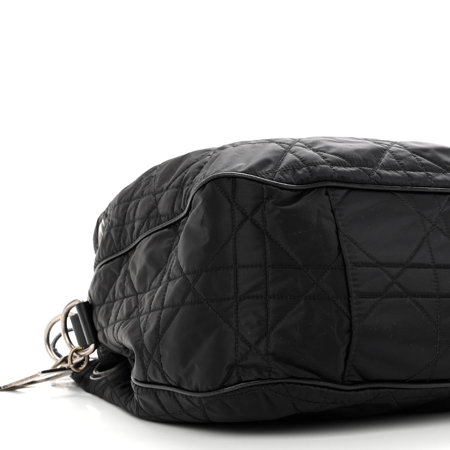 Christian Dior Nylon Cannage Drawstring Bag Black 8 of 11