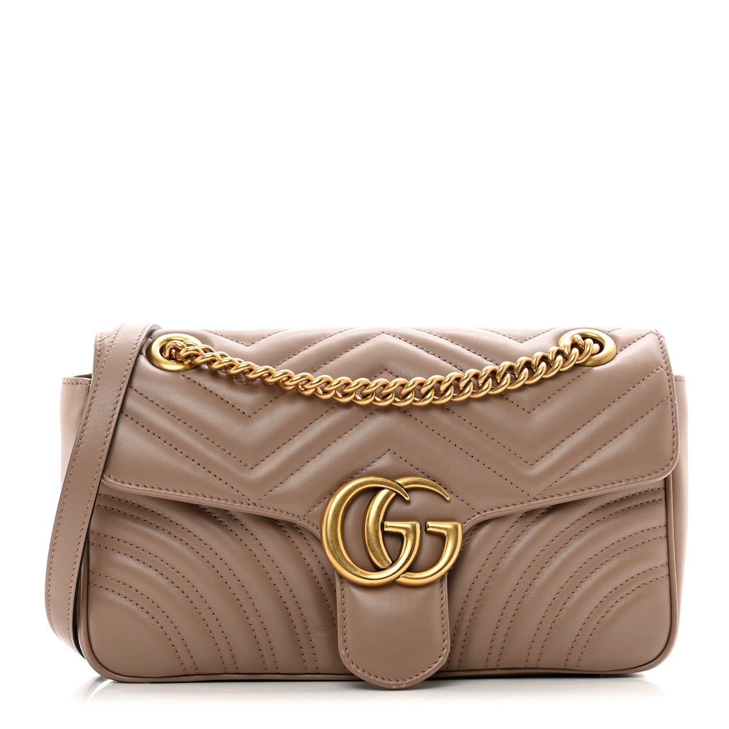 Gucci Calfskin Matelasse Small GG Marmont Shoulder Bag Porcelain Rose 1 of 10