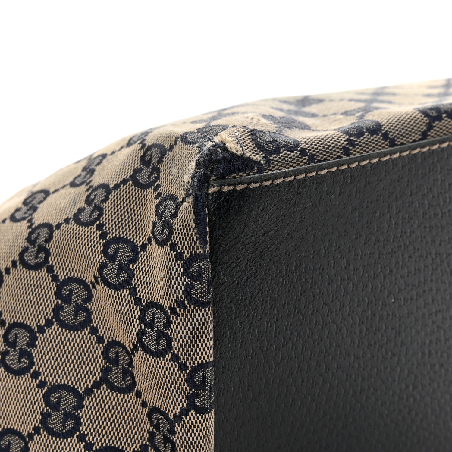 Gucci GG Monogram Medium Web Handle Bucket Tote Navy Blue 15 of 20