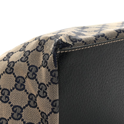 Gucci GG Monogram Medium Web Handle Bucket Tote Navy Blue 15 of 20
